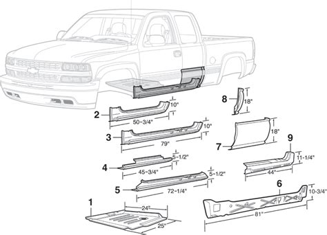 2002 gmc sierra sheet metal|Steel Extended Cab Repair Panels .